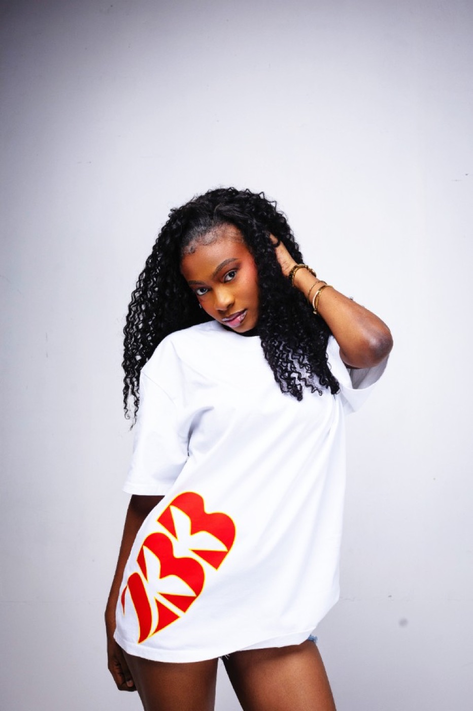 RKB white oversized tee